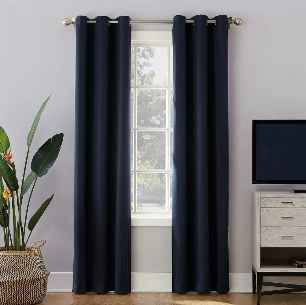 Sun Zero 100% Blackout Grommet Curtains 2 Panels 40